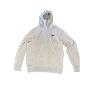BRAVE Gainz Box Limited Edition Hoodie Mens L Heather Gray Pullover streetwear